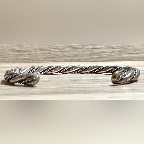 Vintage Handmade Southwestern Sterling Silver Rope Twisted Cuff Bracelet, 17.8g - Picture 3 of 6